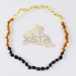 Polished amber baroque rainbow necklace